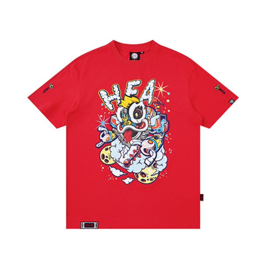 HEA 情侣款机械狮头造型个性短袖T恤 男女同款 H1SAA011541507