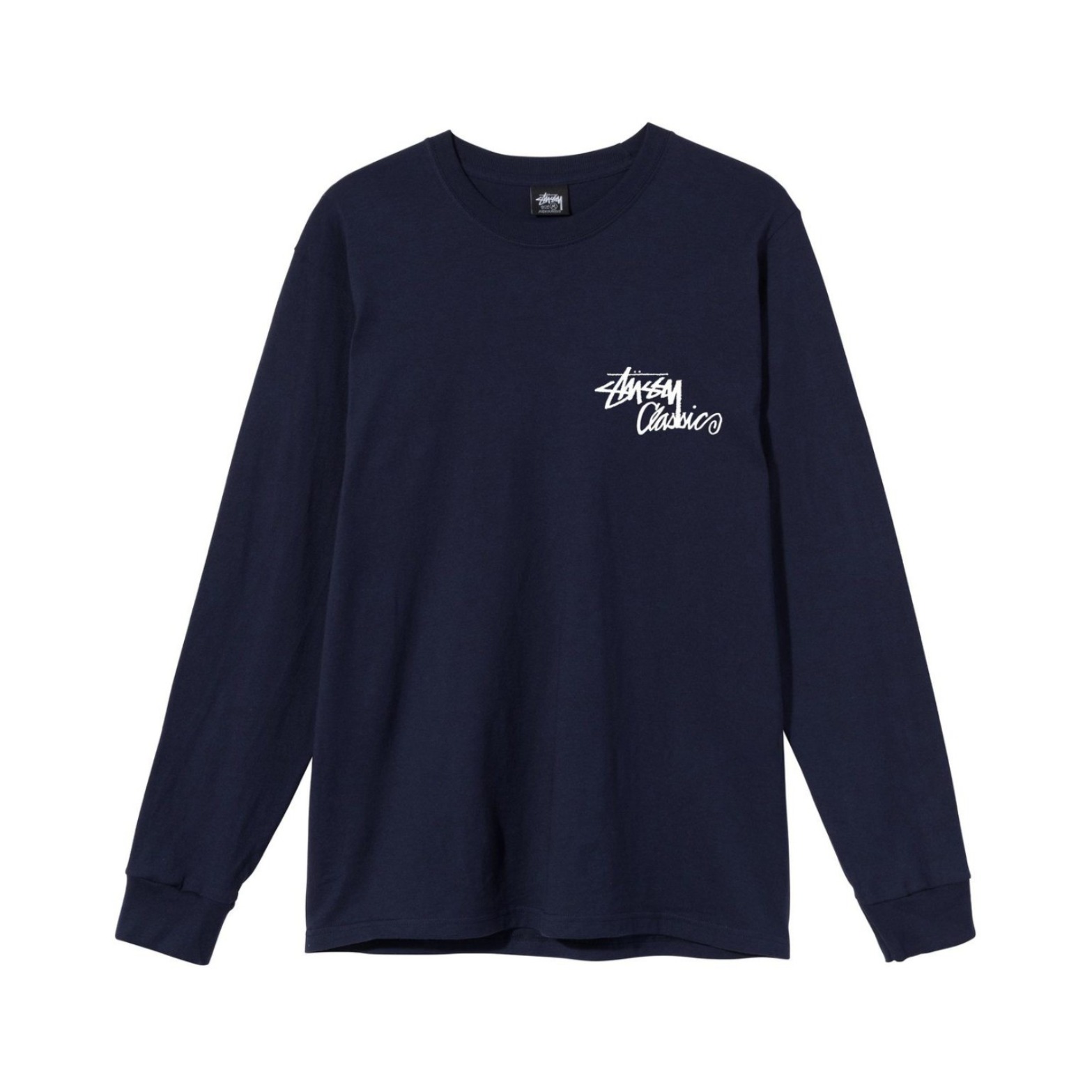 Stussy A GO-GO vespa复古机车长袖T恤 男女同款 深蓝色