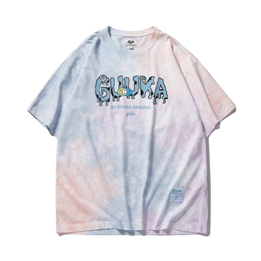 GUUKA 古由卡扎染情侣短袖T恤 男女同款 F6154#