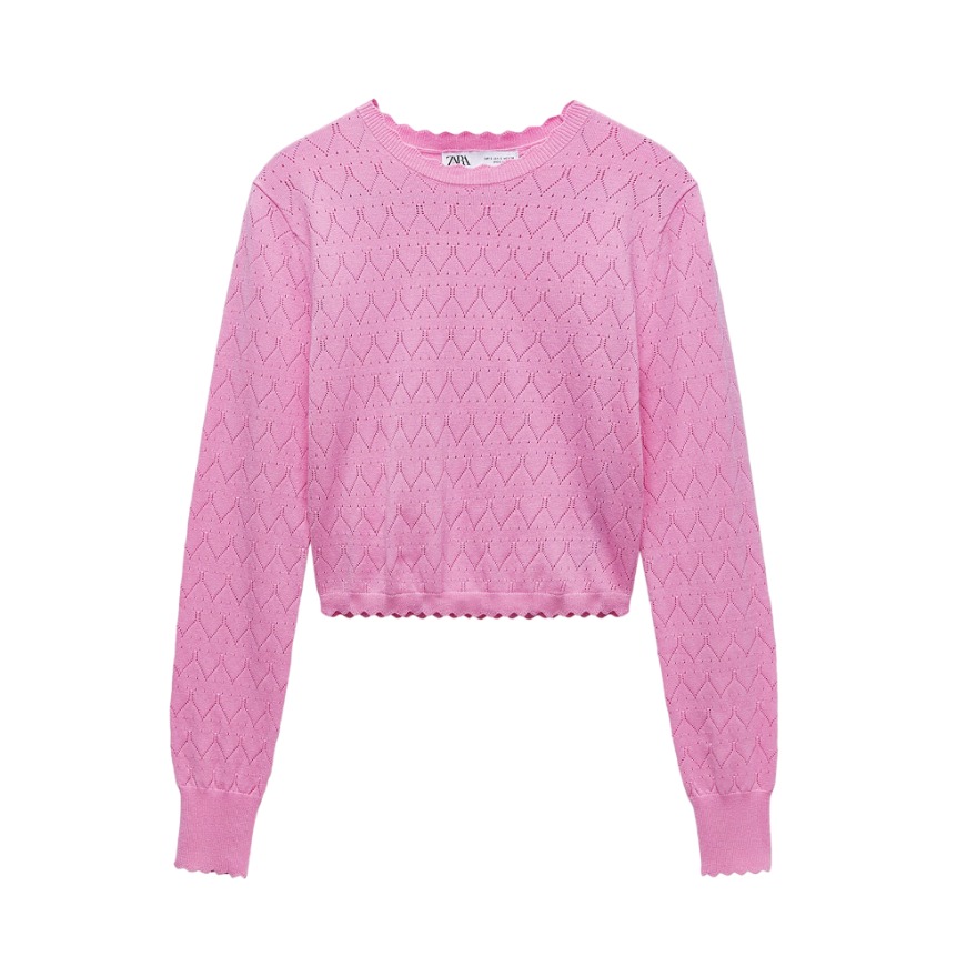 【商场同款】 ZARA 提花网眼布针织衫 女装 09598076620