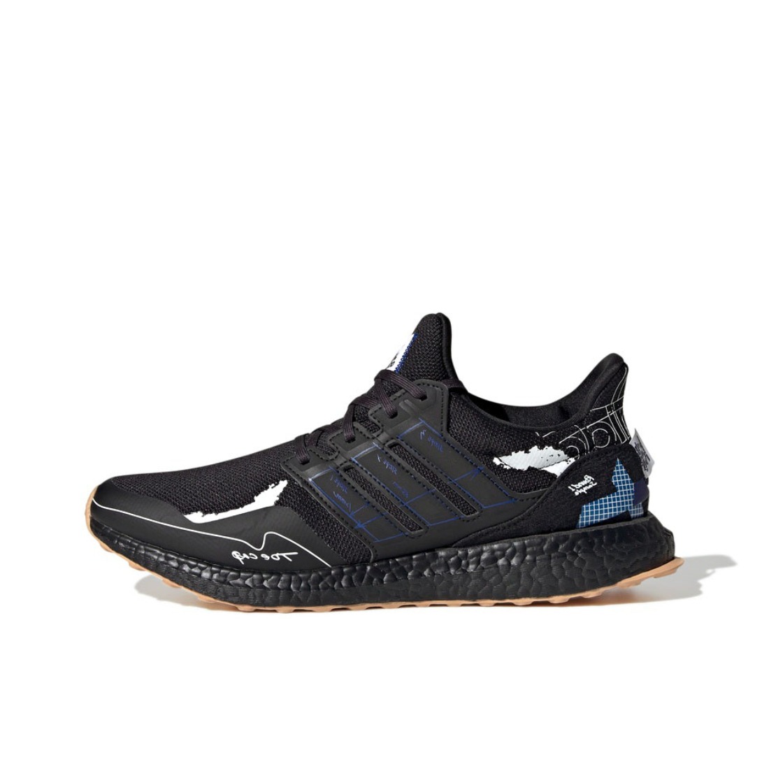 推荐商品：adidas Ultraboost Clima 跑鞋 网面透气缓震轻便织物耐磨抗扭转训练 黑色/白色/蓝色