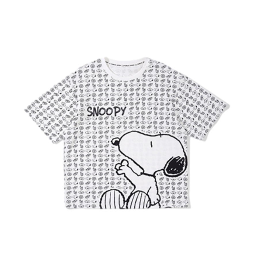 【史努比联名】乐町 满印趣味短袖t恤 女装 CWDAB2136