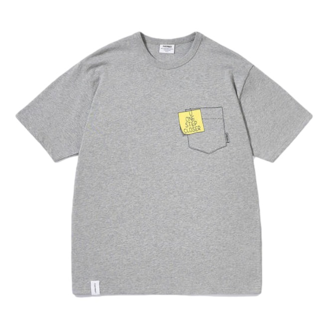 714street 纯棉假口袋印花短袖T恤 男女同款 111152