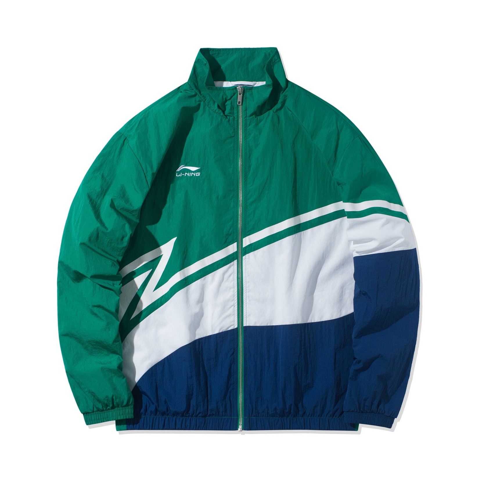 【华晨宇同款】Li Ning 运动时尚系列开衫长袖防风立领拉链夹克 AJDQ036 青椒绿/标准白