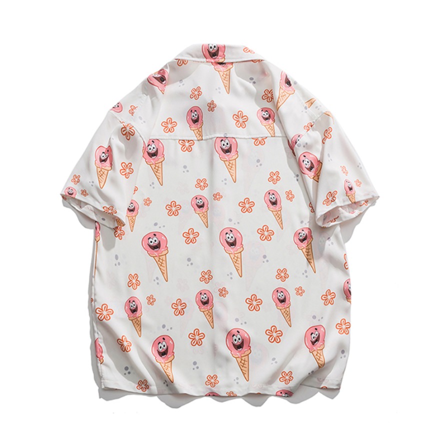 PPG/胖胖哥 潮流印花短袖衬衫 男女同款