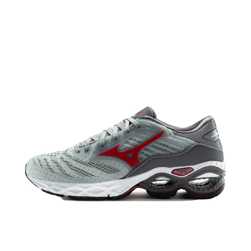 推荐商品：Mizuno/美津浓 Wave Creation 22 舒适减震 防滑耐磨 轻便 网布透气 百搭 织物 合成革 防水 马拉松 跑鞋 灰色/红色