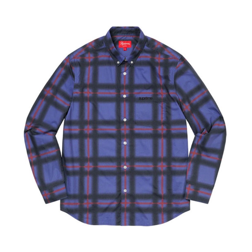Supreme Week 5 Spray Tartan Shirt 休闲方领格子衬衫 男女同款