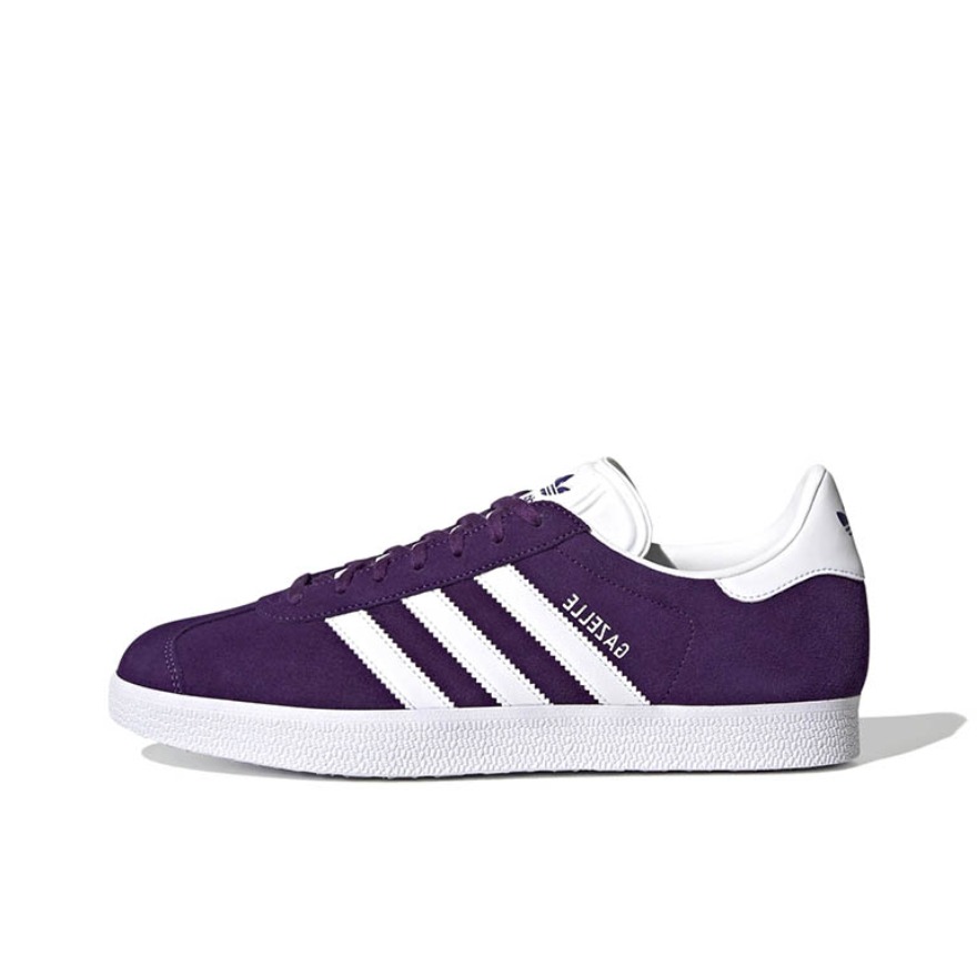 推荐商品：adidas Originals Gazelle T头鞋 德训鞋 板鞋 轻便复古薄底舒适百搭减震耐磨贴合圆头 深紫/白色