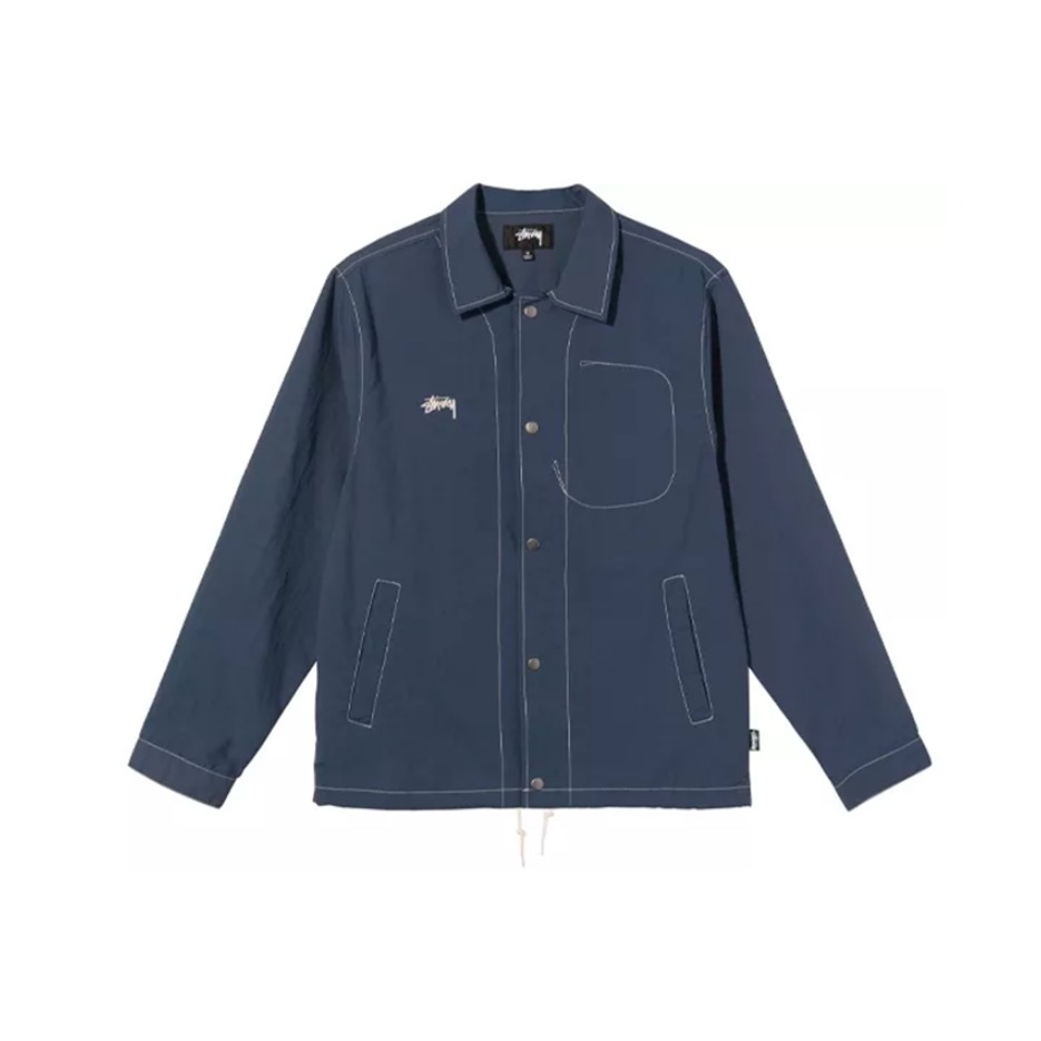 Stussy 斯图西防水缝线单排扣教练夹克 男女同款