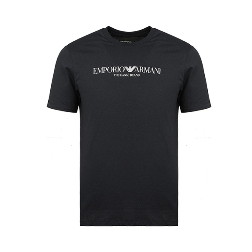 EMPORIO ARMANI 纯棉胸口logo圆领套头短袖T恤 男女同款