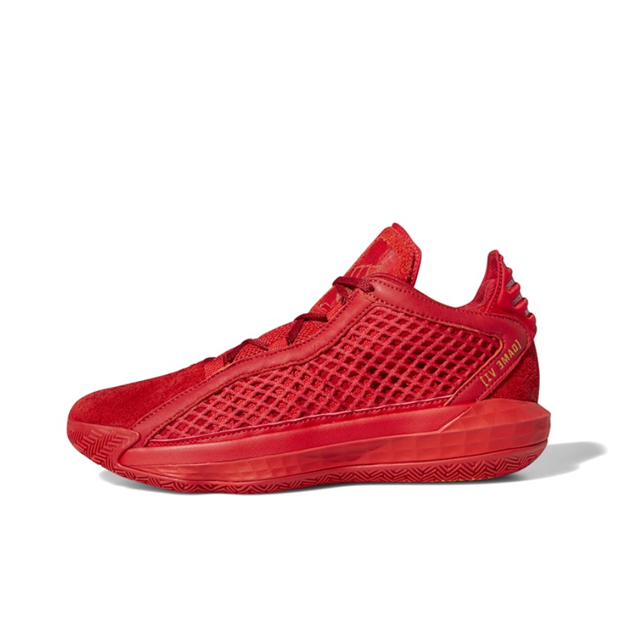推荐商品：adidas Dame 6 利拉德 篮球鞋 时尚潮流缓震回弹防滑耐磨实战防踢 纯红