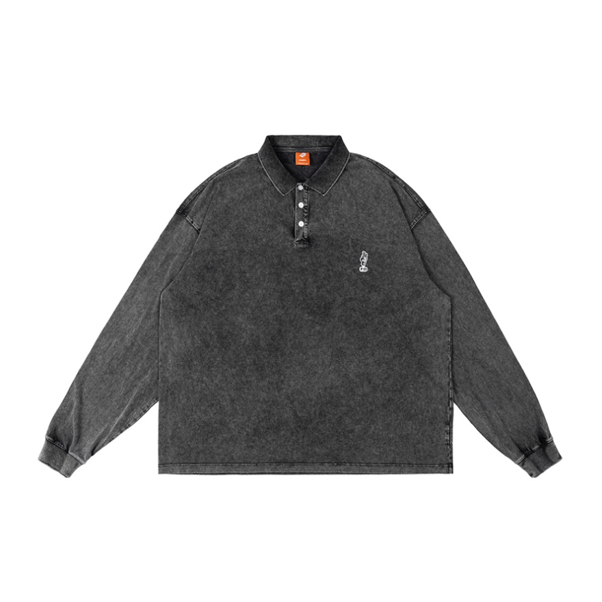 FMACM 水洗重磅染色大廓形长袖Polo衫 男女同款 FM21SS-POLO2104