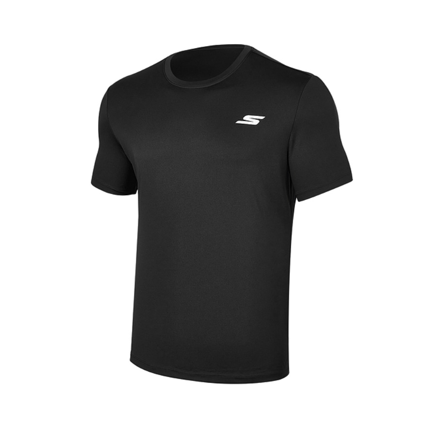【吴尊同款】Skechers 纯色跑步运动吸湿速干针织圆领短袖衫T恤 男女同款 P221M050