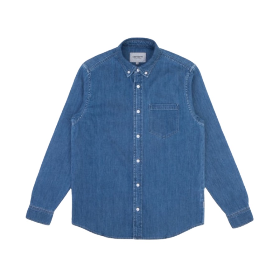 Carhartt WIP 翻领休闲牛仔衬衫 男女同款