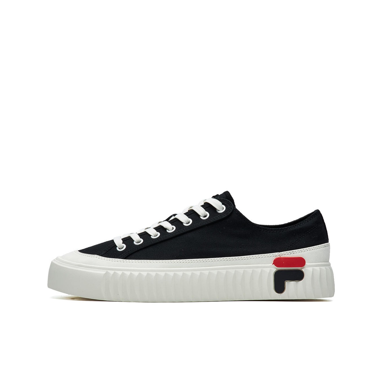 推荐商品：FILA/斐乐 Gear系列 潮流百搭 复古 防滑耐磨 舒适透气 软底 小白鞋 饼干鞋 帆布鞋 黑色