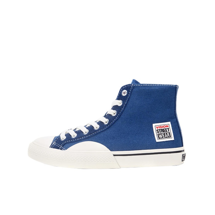 推荐商品：Vision Streetop Wear 80's Canvas Hi Retro 防滑耐磨 轻便舒适 潮流休闲 元年复刻 帆布鞋 高帮/深蓝