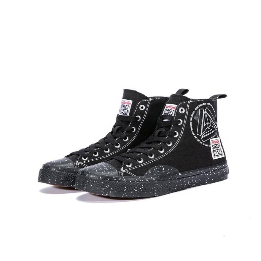 推荐商品：Vision Streetop Wear 80's Canvas Hi Retro 防滑耐磨 轻便舒适 潮流休闲 元年复刻 帆布鞋 高帮/黑白/斑点