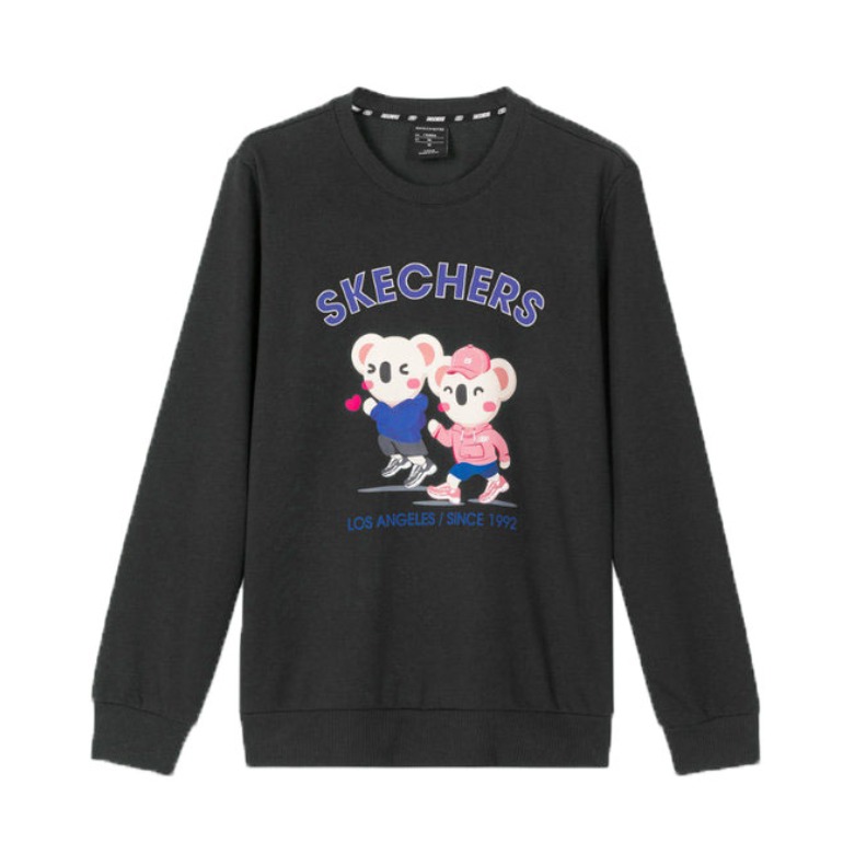 Skechers 字母长袖套头卫衣 男女同款 L420U261