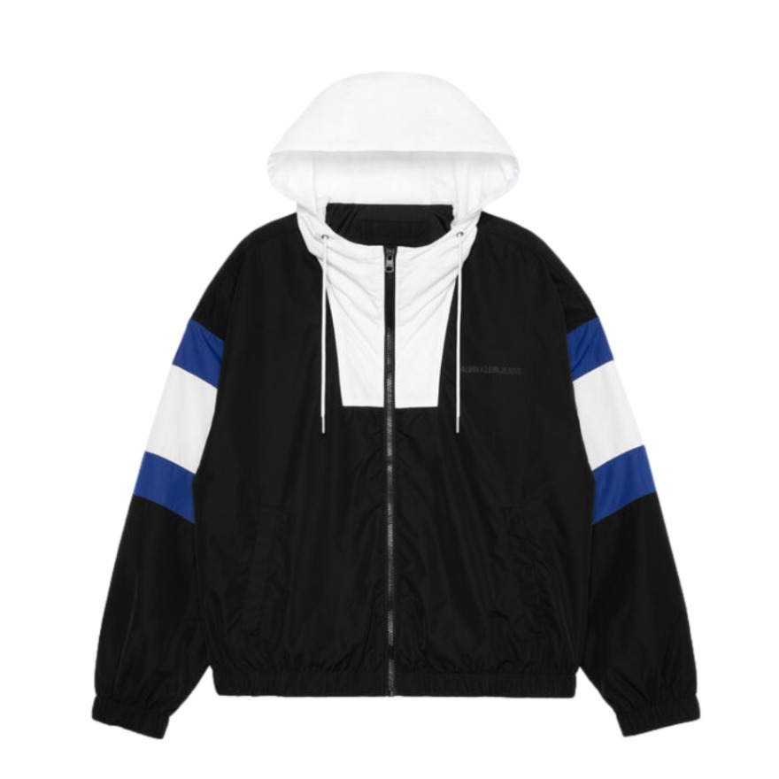 Calvin Klein 连帽拼接撞色休闲夹克 J313543