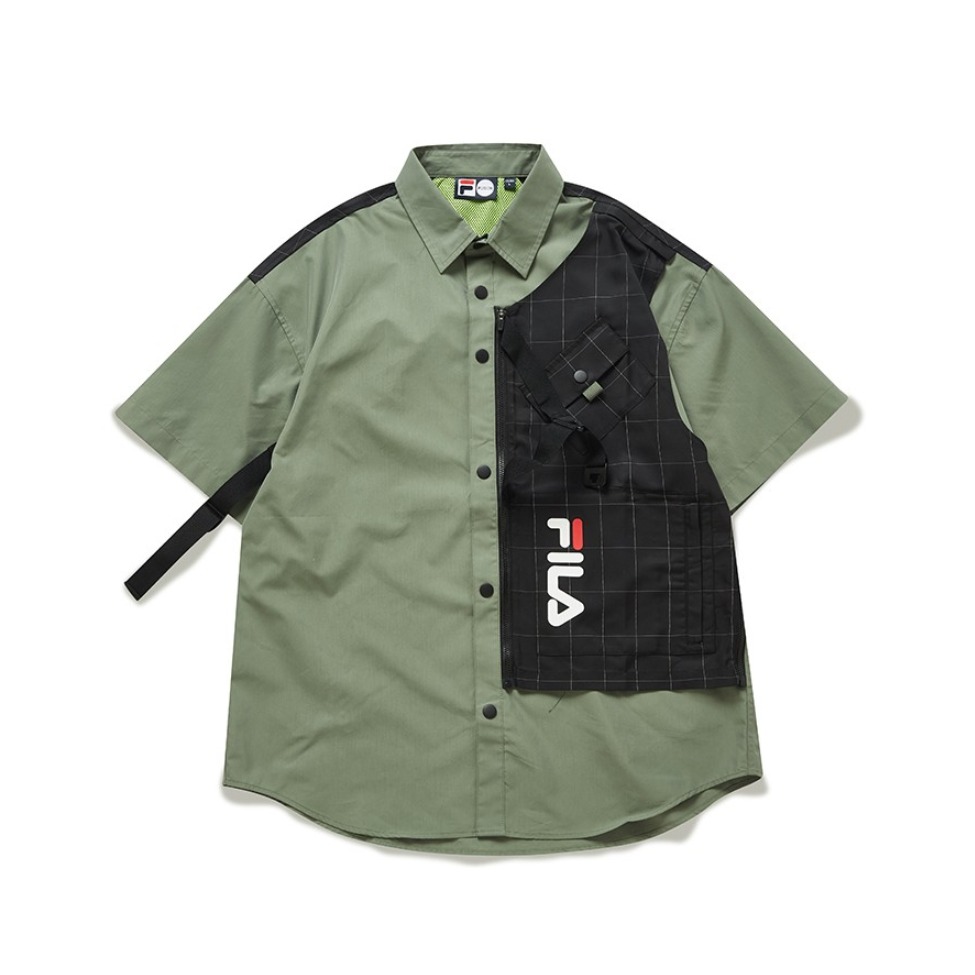 FILA FUSION 潮流百搭短袖衬衫 T11M023401F