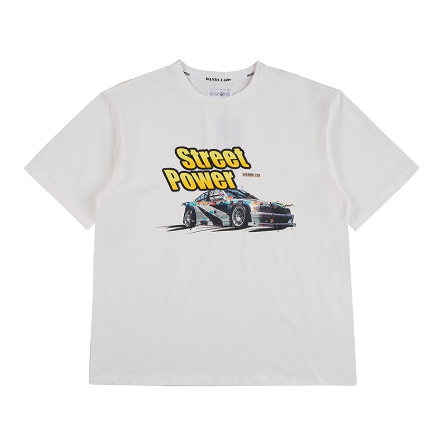 WANNA LAB E46赛车印花M3“Street Power”美式街头短袖T恤 男女同款