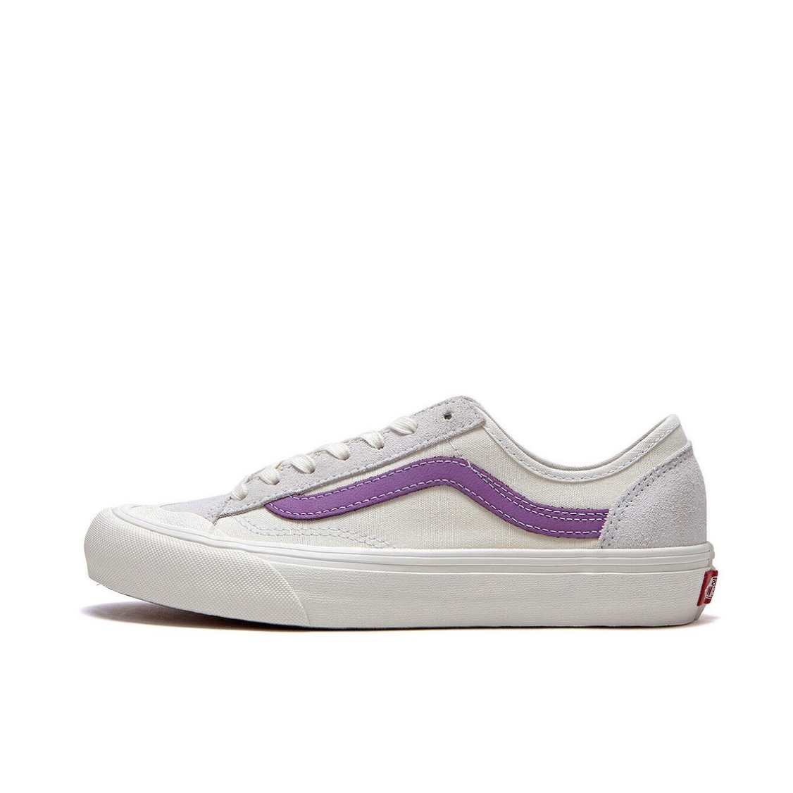 推荐商品：Vans/范斯 Style 36 滑板鞋 板鞋 舒适轻便防滑耐磨复古百搭帆布拼接防水运动 白/紫