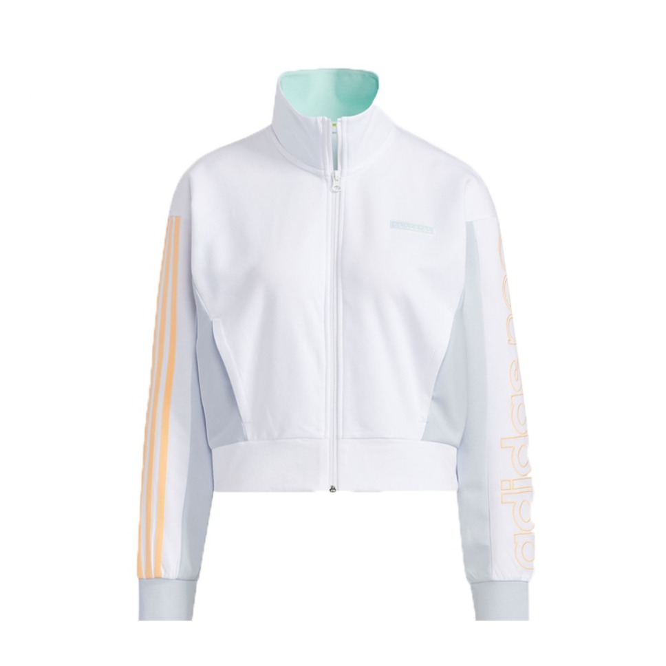 adidas NEO 运动休闲短款撞色立领外套夹克 GP5466