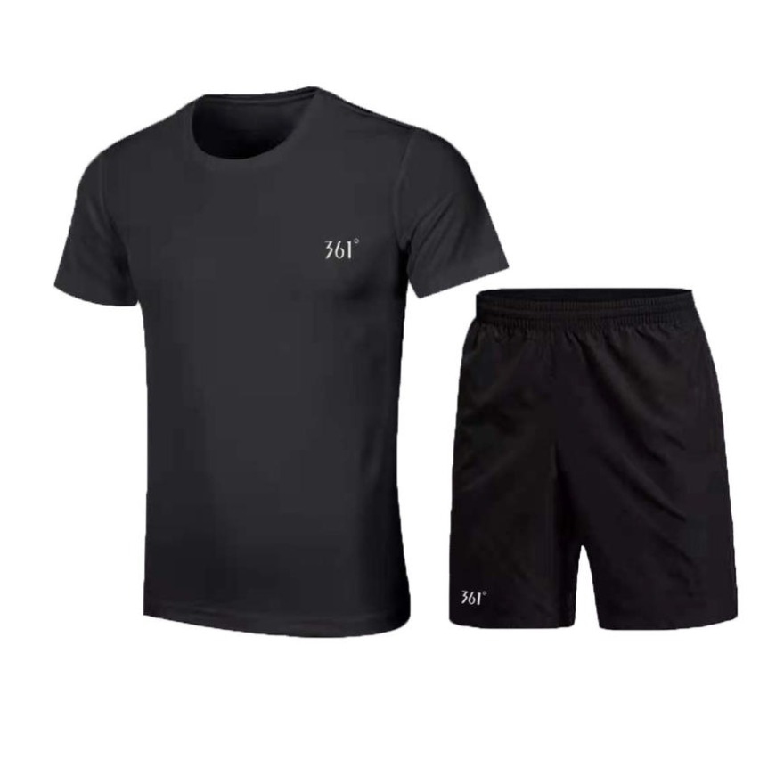 361° 冰丝轻薄速干吸汗透气圆领短袖短裤运动套装 652124008+652114112