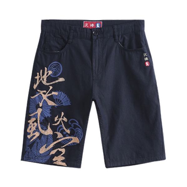 ONIARAI 绣花五轮の神印休闲短裤 21N0543
