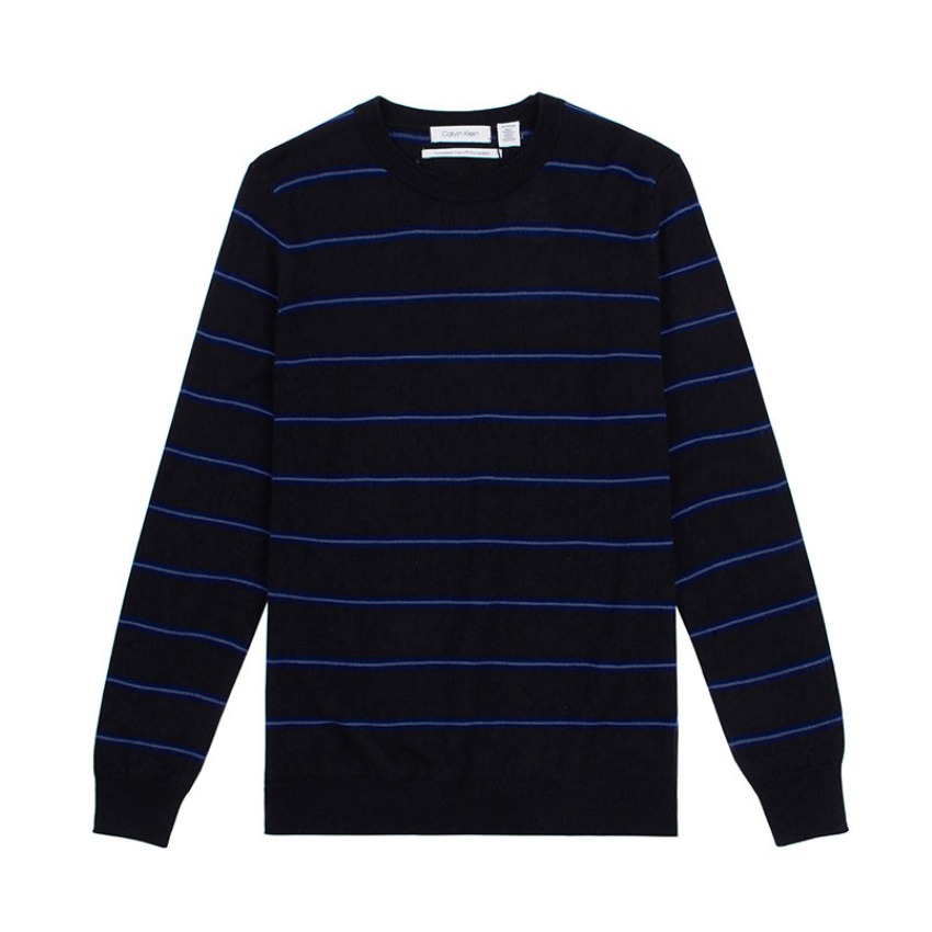 Calvin Klein 条纹圆领休闲套头针织卫衣 2340 4659