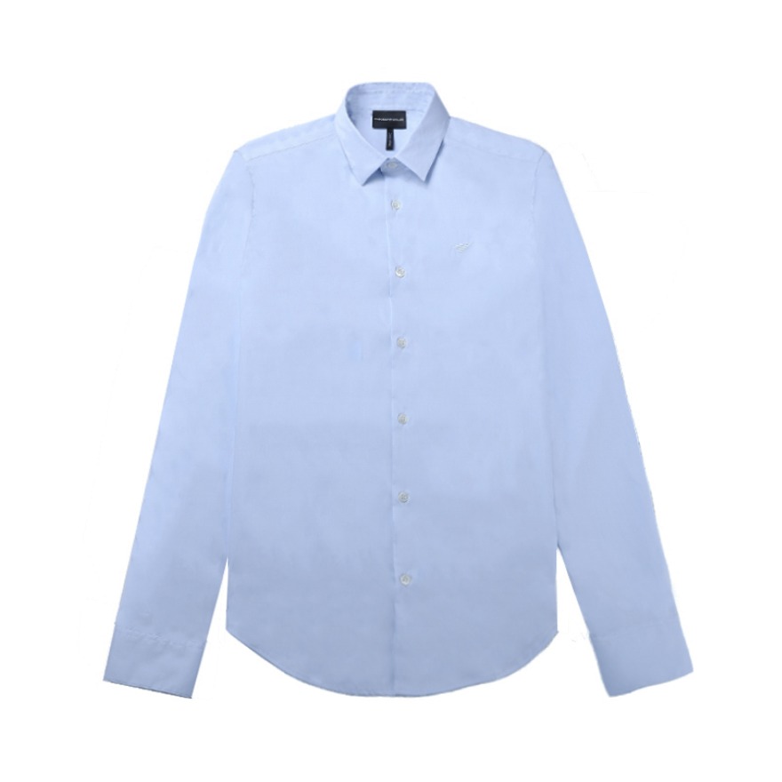 Armani 鹰标修身棉质弹力长袖衬衫 8N1C091N06Z