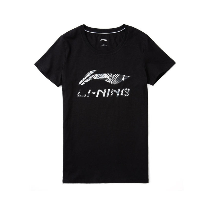 Li Ning 印花时尚透气圆领短袖T恤 女装 AHSR706