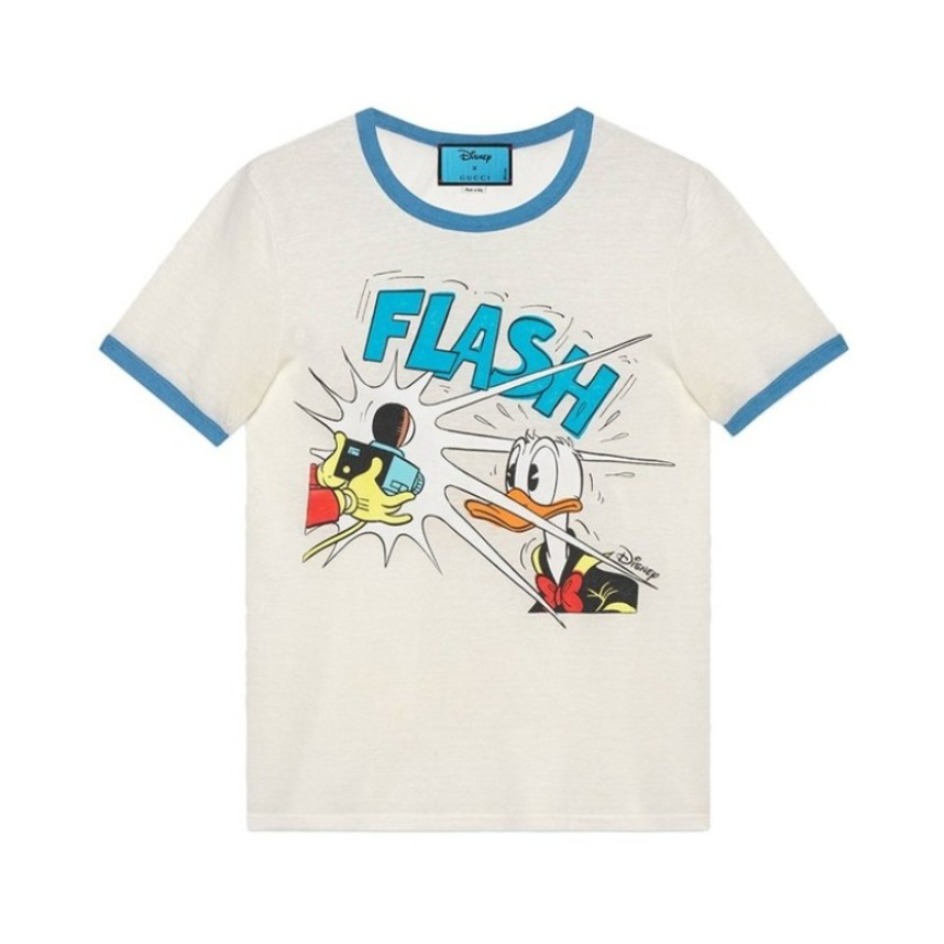 Gucci/古驰 唐老鸭图案印花圆领短袖T恤 男女同款 645302-XJC8W