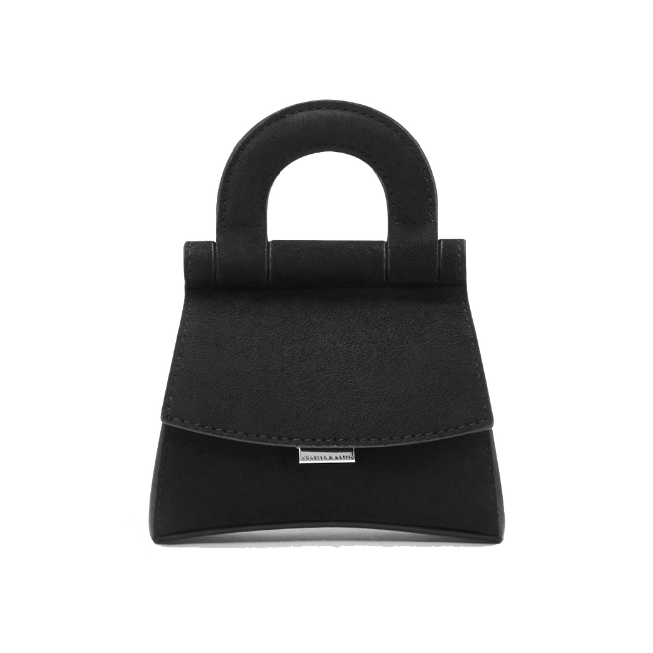 CHARLES&KEITH 女包摩登迷你翻盖手提单肩包女 CK6-30671099 Black黑色