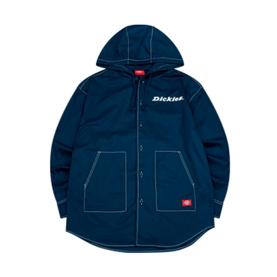 Dickies Logo印花宽松连帽长袖衬衫 DK008162