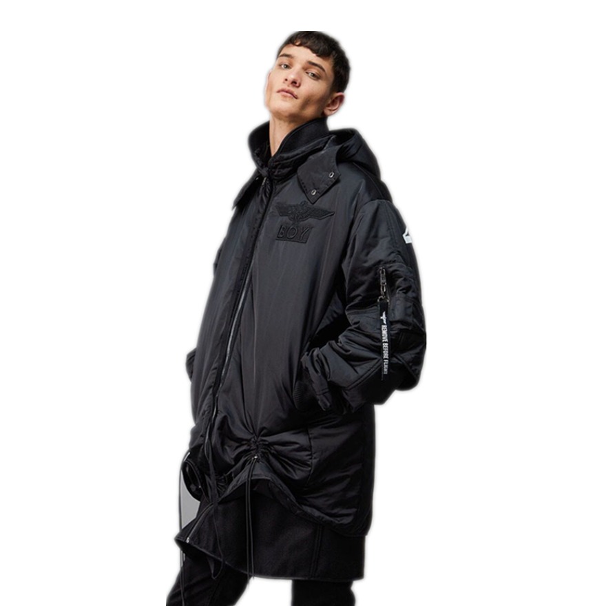 Boy London 拼贴印花长款加厚夹克