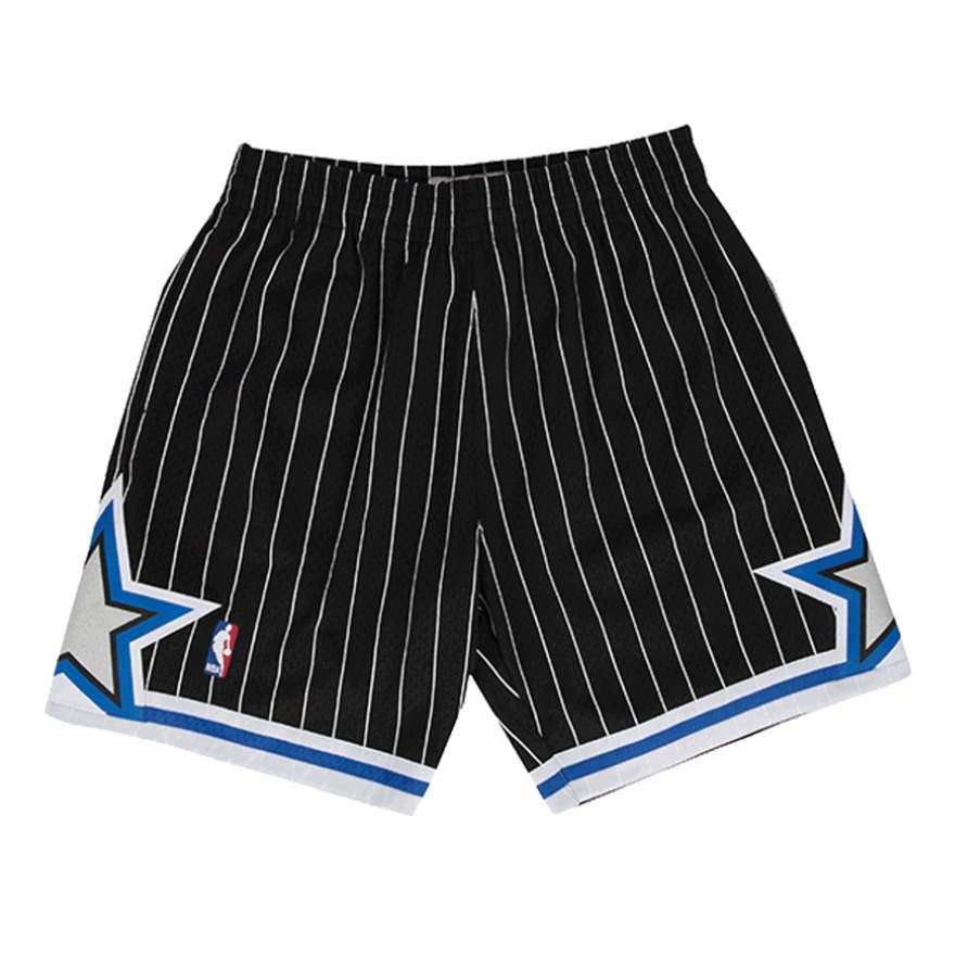 【Jerry同款】Mitchell Ness 赛场系列 NBA奥兰多魔术队球迷版复古美式网眼SW条纹球裤松紧透气麦迪篮球直筒速干运动短裤