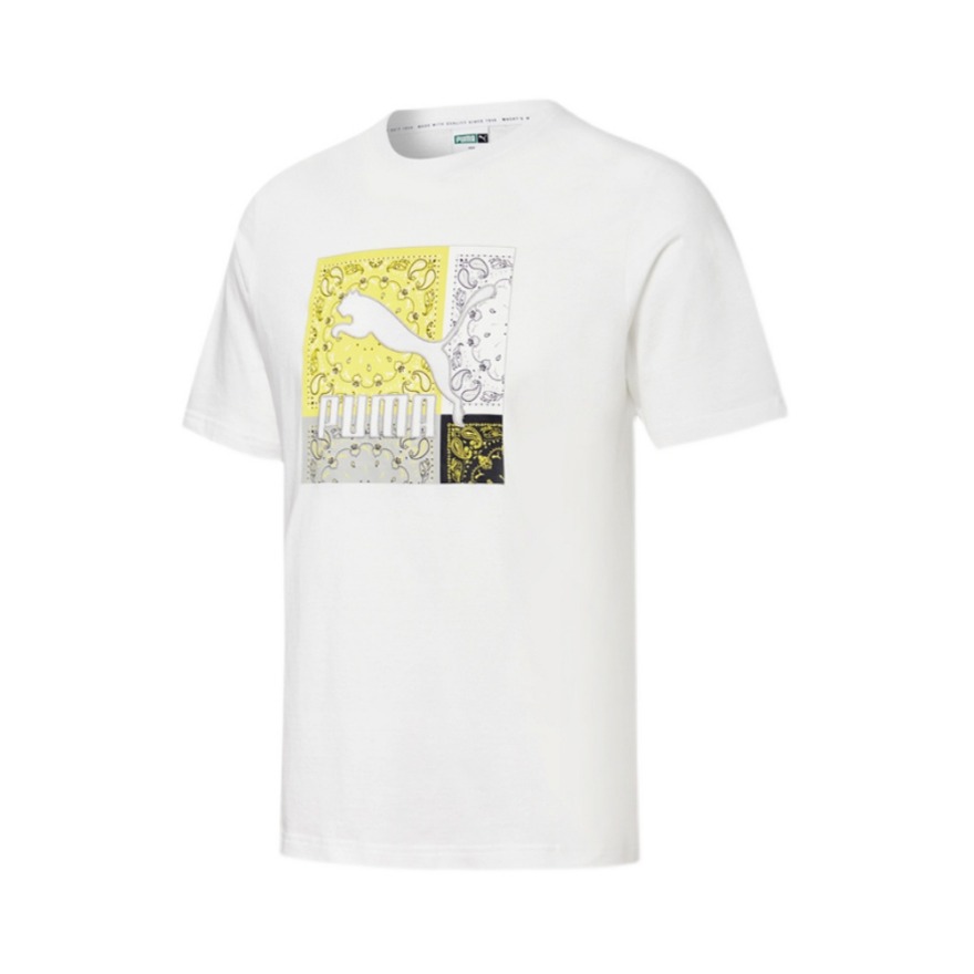 Puma 新款OB Graphic Tee运动印花圆领短袖T恤 男女同款 532653