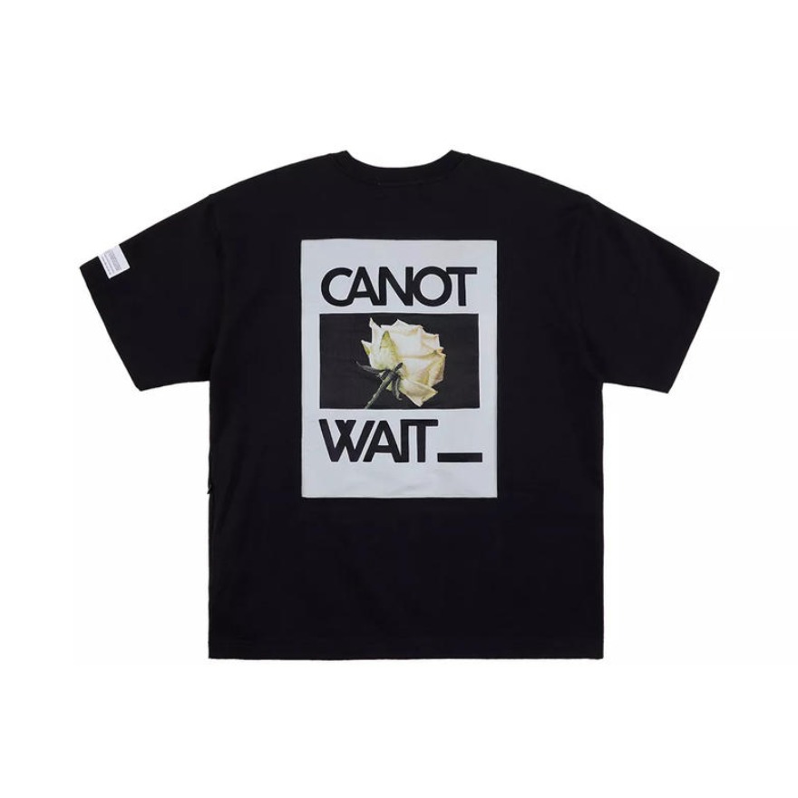 CANOTWAIT 潮牌玫瑰花贴布短袖T恤 CWST111C1UBK