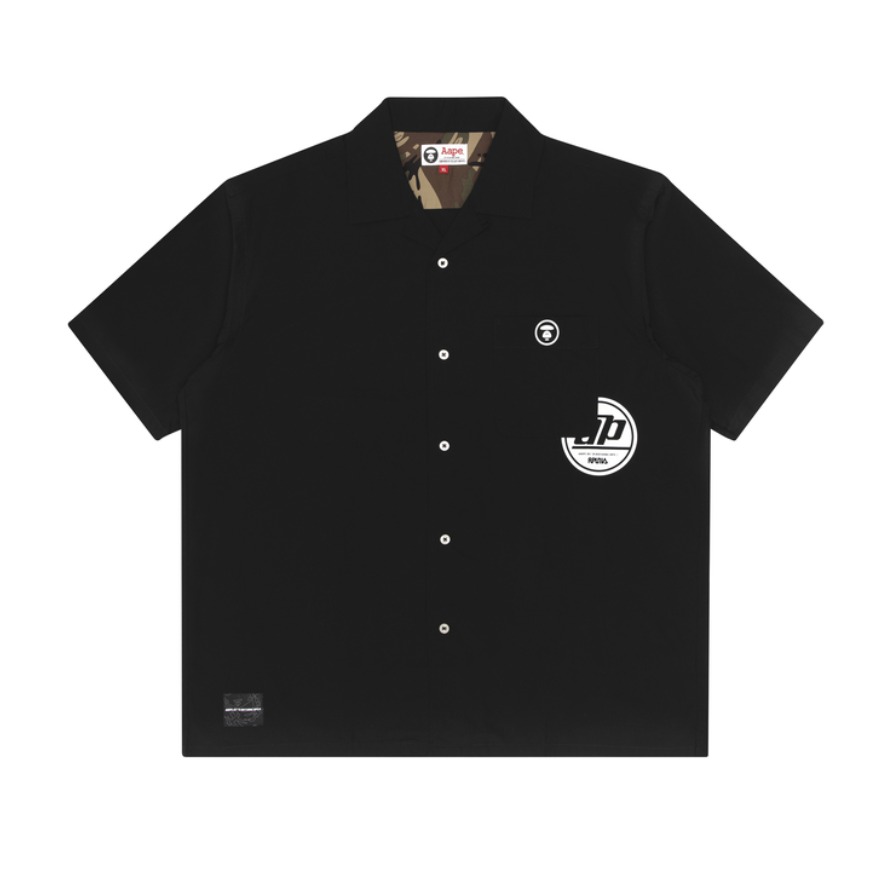 Aape 猿颜字母印花迷彩短袖衬衫 AAPSRM8348