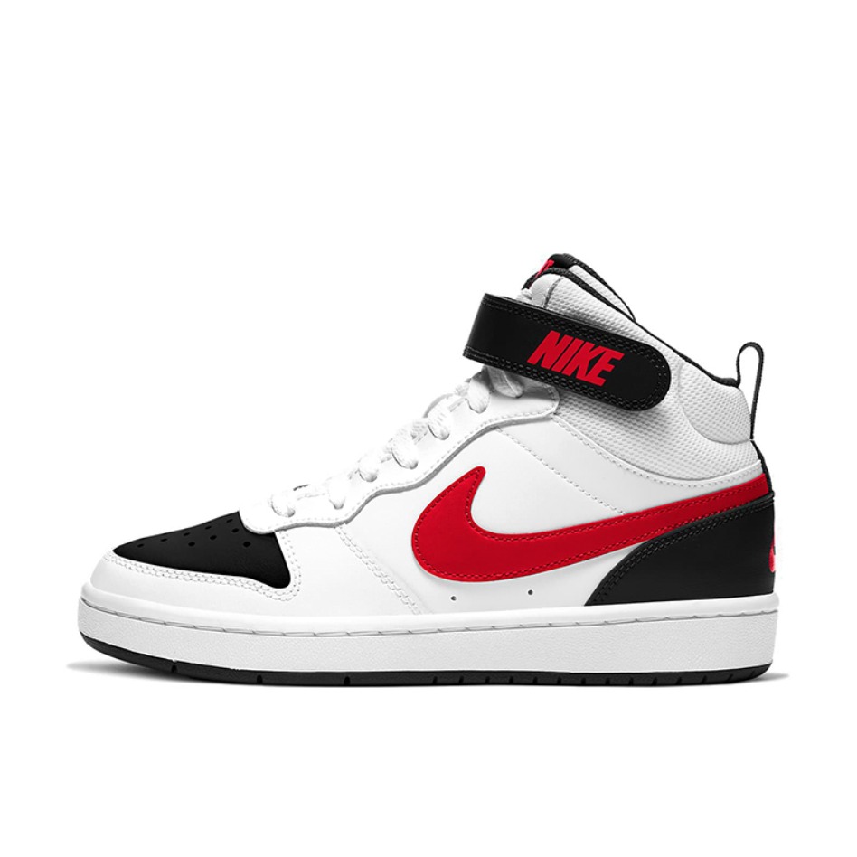 推荐商品：Nike Court Borough 2 板鞋 复古时尚支撑舒适百搭轻便防滑 白/红/黑