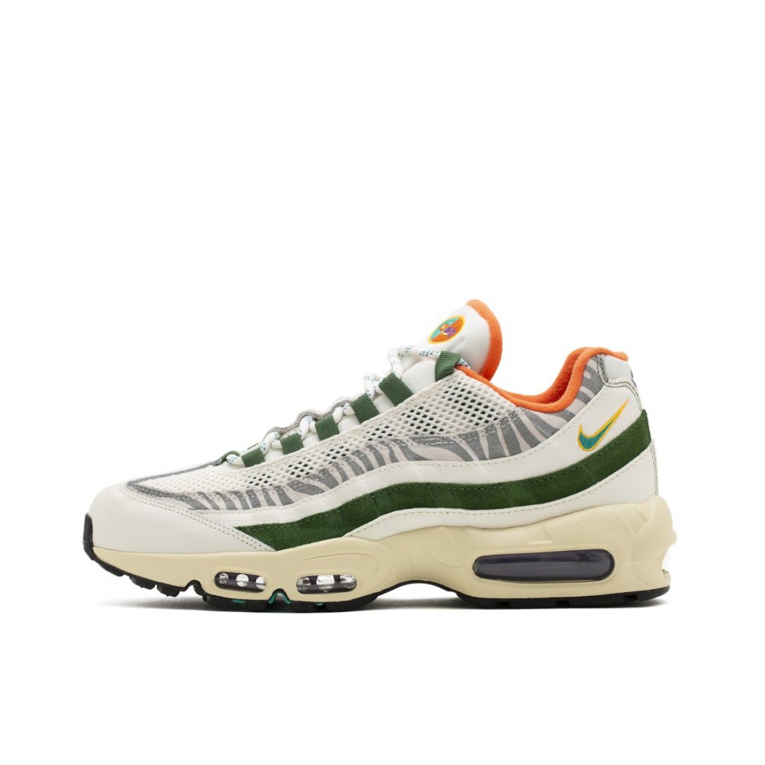 推荐商品：Nike Air Max 95 跑鞋 潮流时尚复古百搭防滑耐磨舒适透气防水气垫织物支撑低帮缓震贴合耐用圆头 Era 白/绿/橙