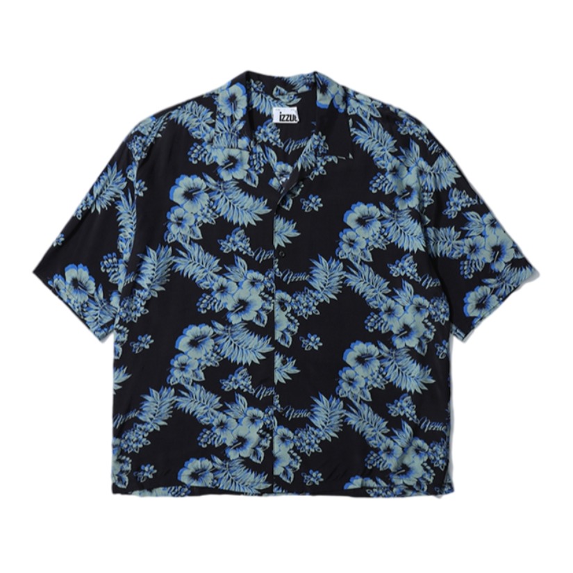 izzue 时髦个性错位印花短袖衬衫 8331U1G
