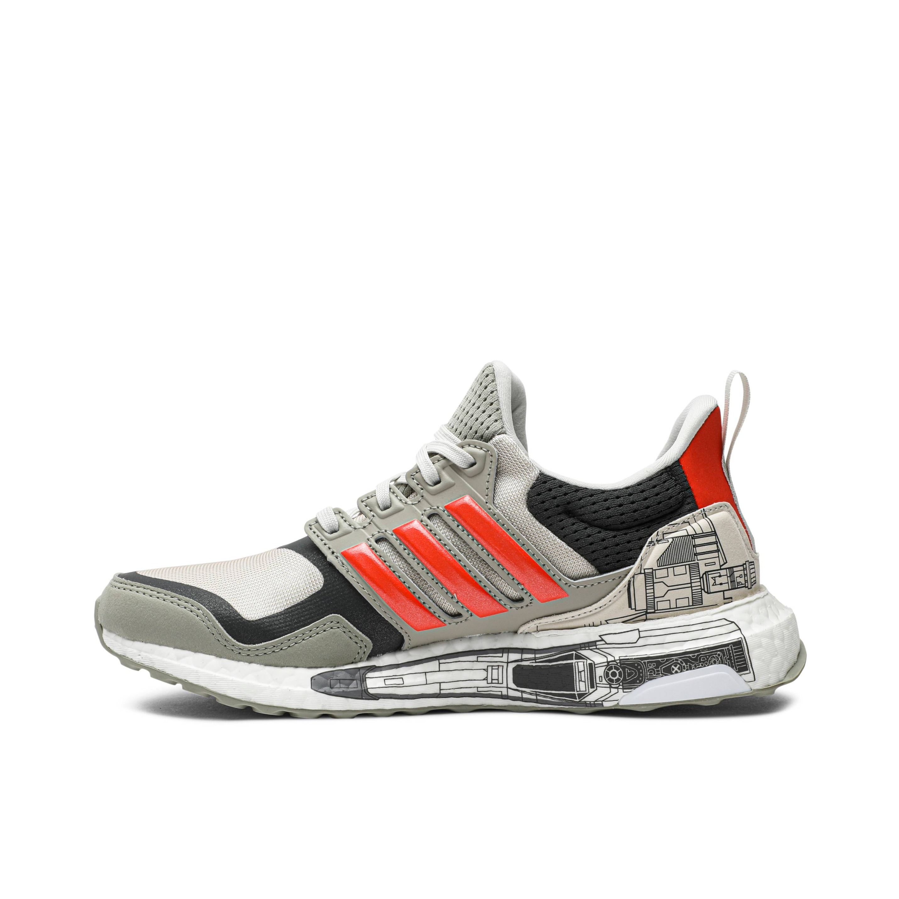 推荐商品：adidas Ultra Boost S&L 缓震回弹 运动 轻便透气 防滑耐磨 跑鞋 Space Battle 星球大战联名/灰橙黑
