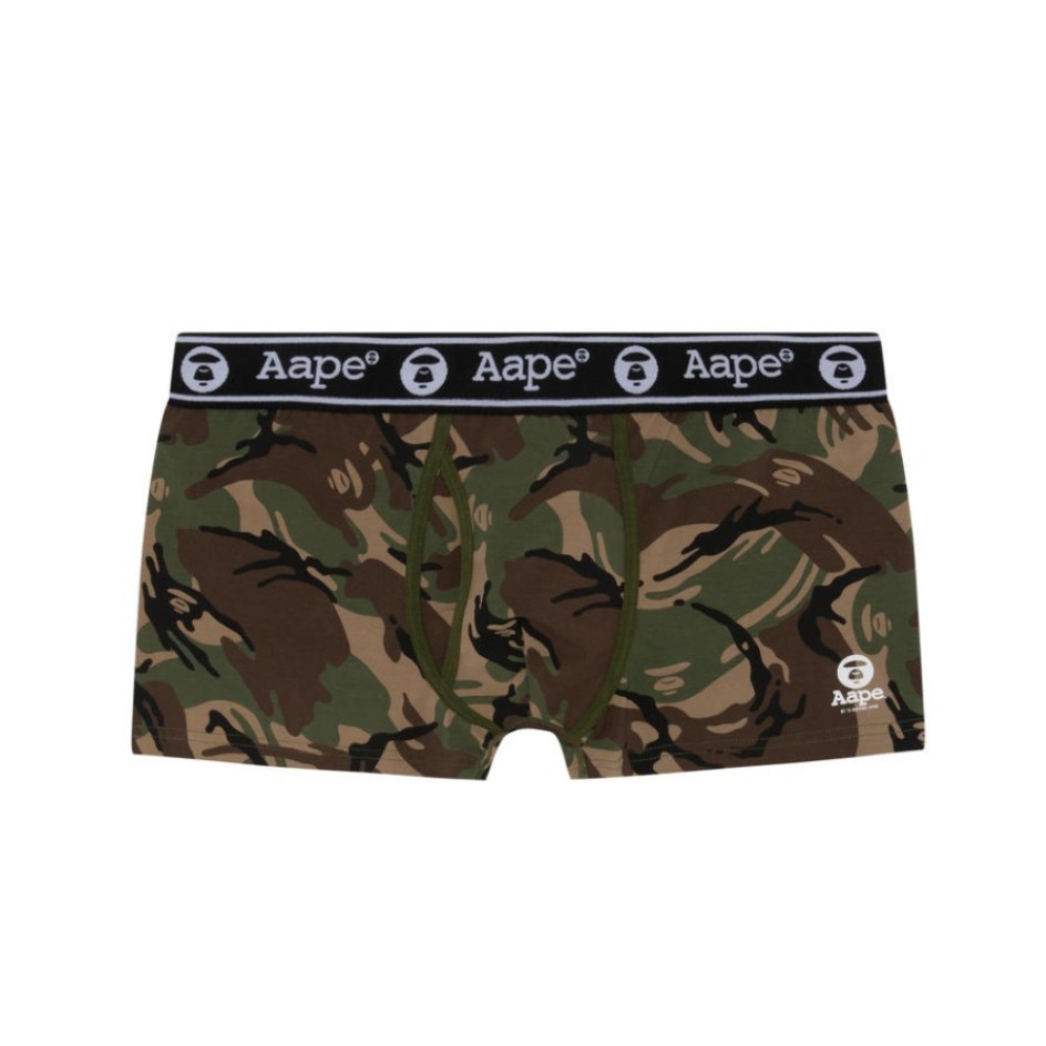 Aape 猿颜迷彩印花串标松紧平角纯棉四角内裤 4014
