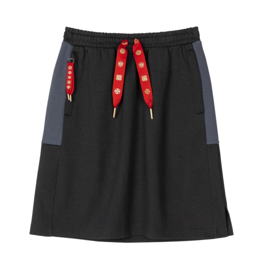 Skechers 平安新年系列女子时尚拼接针织半身短裙 L121W006