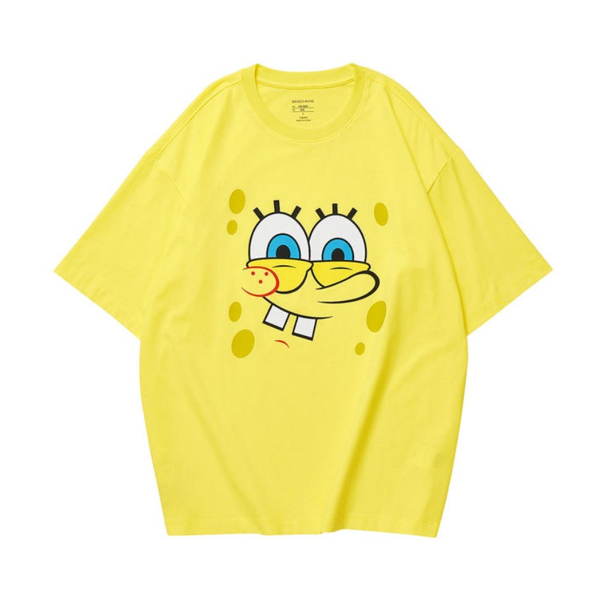 Skechers x 海绵宝宝 联名男女同款休闲运动透气短袖T恤 L221U172