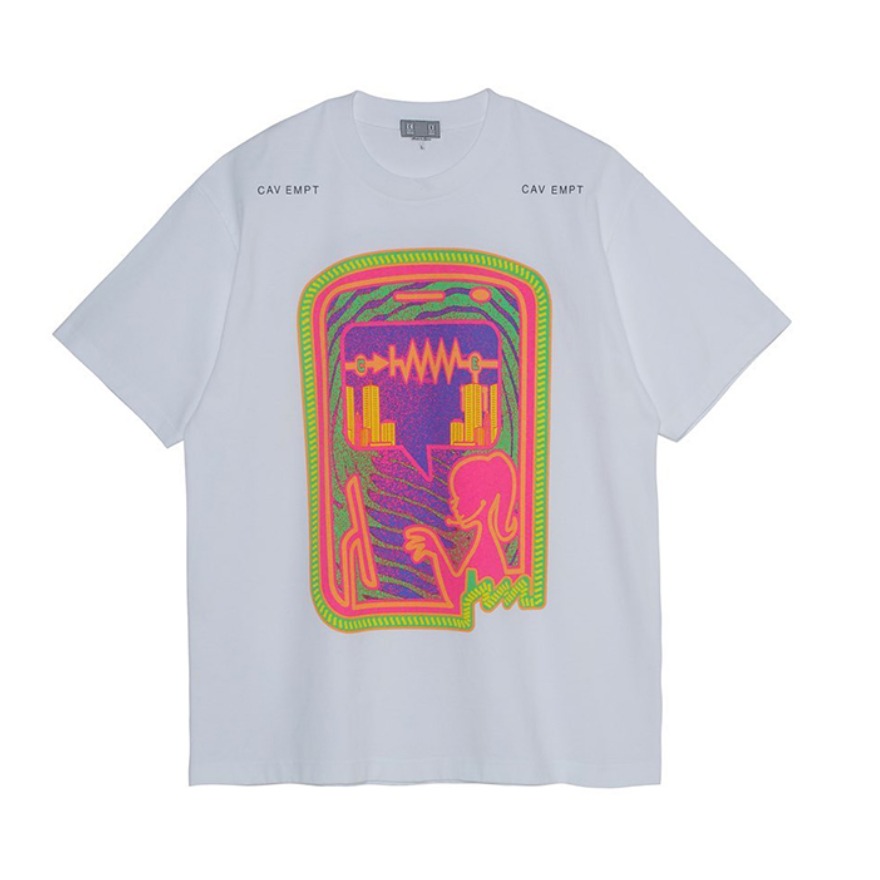 Cavempt C.E CHAT / OSCILLATION T网络聊天情侣圆领双面印花短袖T恤 男女同款