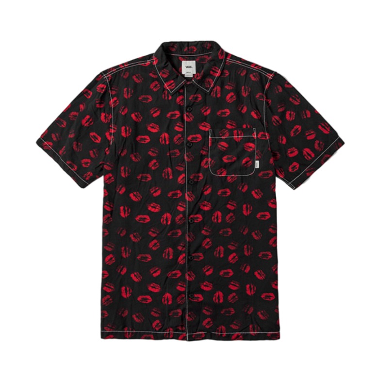 Vans 红唇印花短袖T恤衬衫 男女同款 VN0A545WBLK