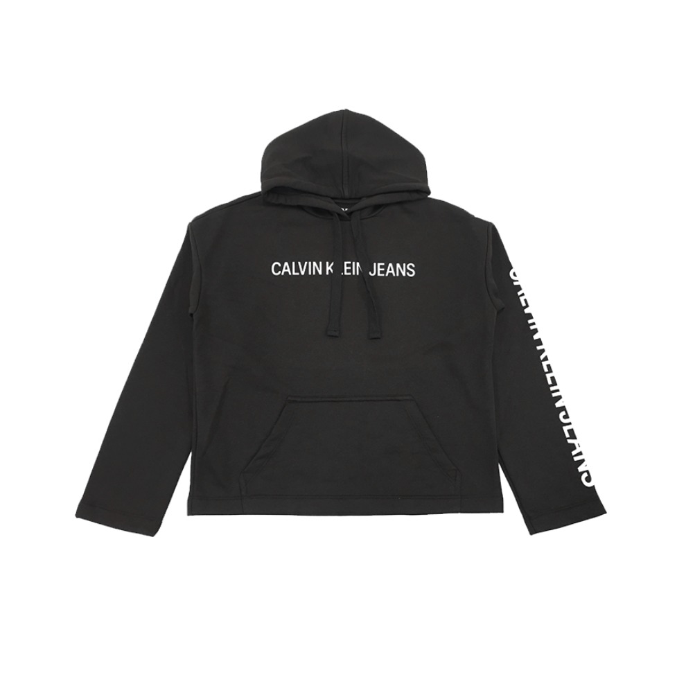 Calvin Klein 女士印花字母logo连帽长袖卫衣 42Q8015